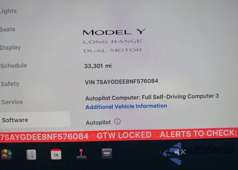 2022 Tesla Model Y Long Range Dual Motor All-Wheel Drive from USA, damaged, VIN 7SAYGDEE8NF576084